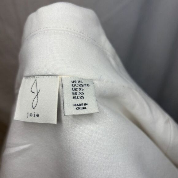 Joie Darryl White Blazer Jacket Womens Stylish Designer Gold Detail Collared - Picture 7 of 9